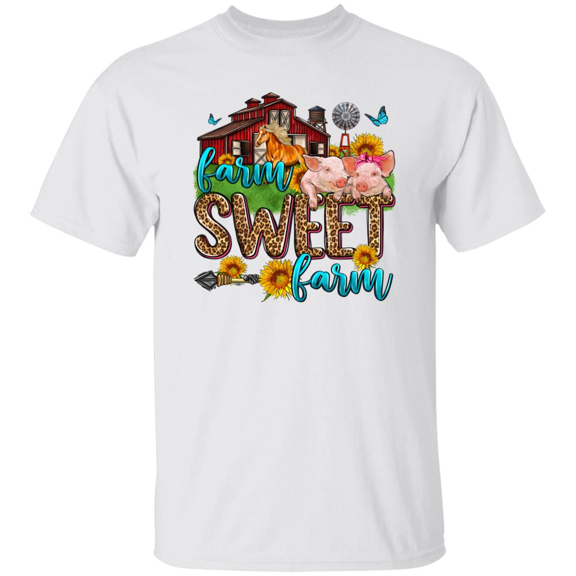 Farm sweet farm T-Shirt gift Country side farmer girl farm owner Unisex tee Sand White Sport Grey-Family-Gift-Planet