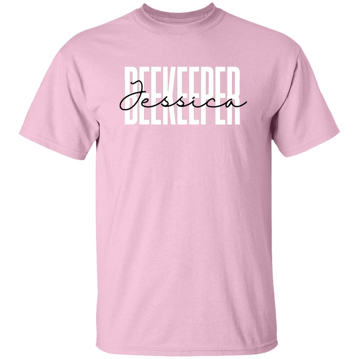 Personalized Beekeeper Unisex T-shirt Custom name bee keeper Sand Blue Pink-Family-Gift-Planet