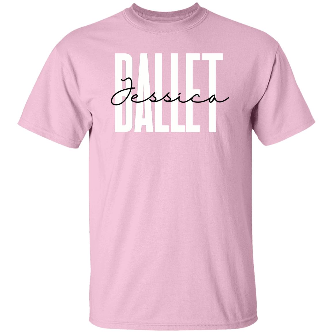 Personalized Ballet Unisex T-shirt Custom name Ballerina Sand Blue Pink-Family-Gift-Planet