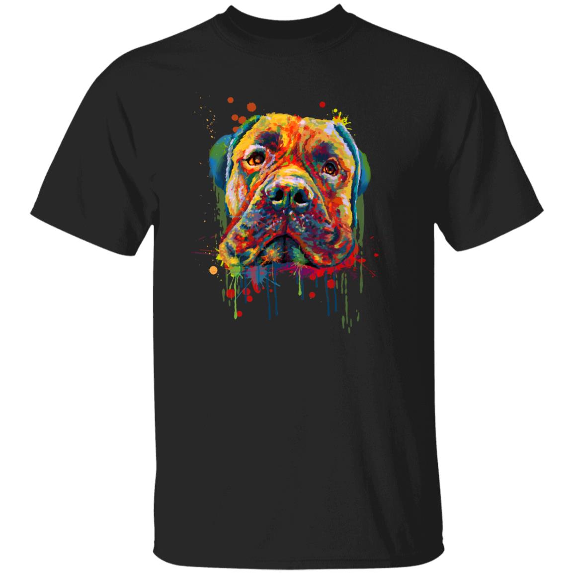 Watercolor Bullmastiff dog Unisex shirt S-2XL black navy dark heather-Black-Family-Gift-Planet