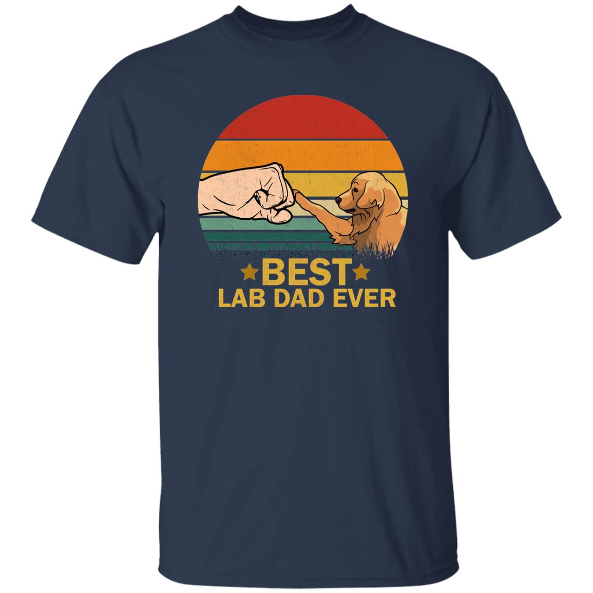 Best Lab Dad ever T-Shirt gift Labrador Dog owner Unisex tee Black Navy Dark Heather-Navy-Family-Gift-Planet