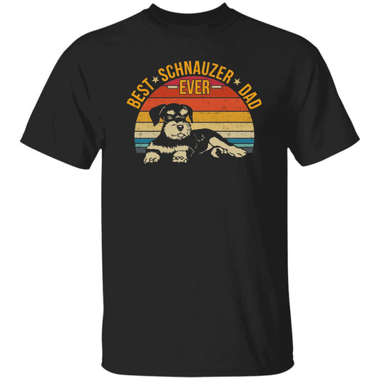 Best Schnauzer Dad ever T-Shirt gift retro Schnauzer owner Unisex tee Black Navy Dark Heather-Black-Family-Gift-Planet