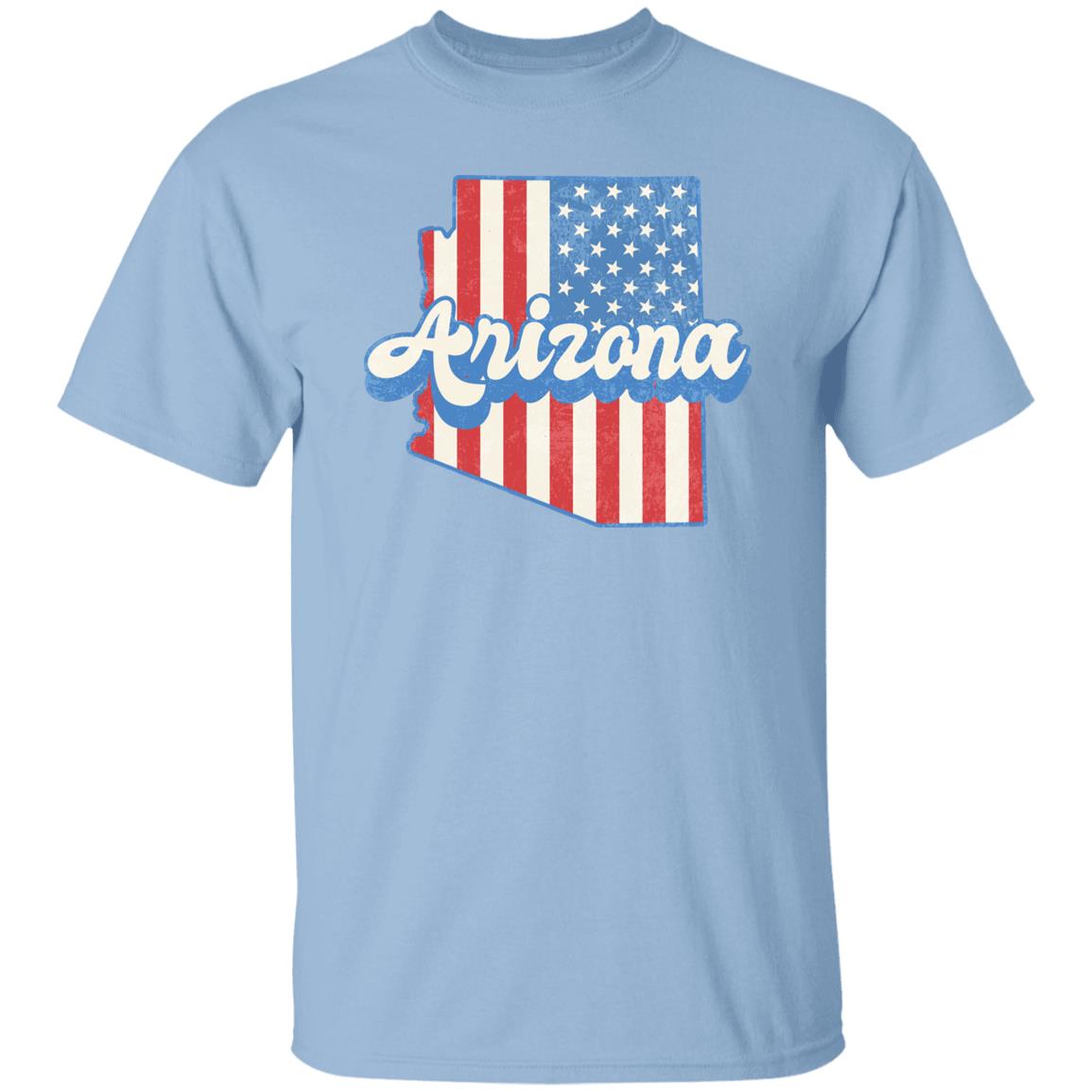 Arizona US flag Unisex T-Shirt American patriotic Arizona state tee White Ash Blue-Light Blue-Family-Gift-Planet