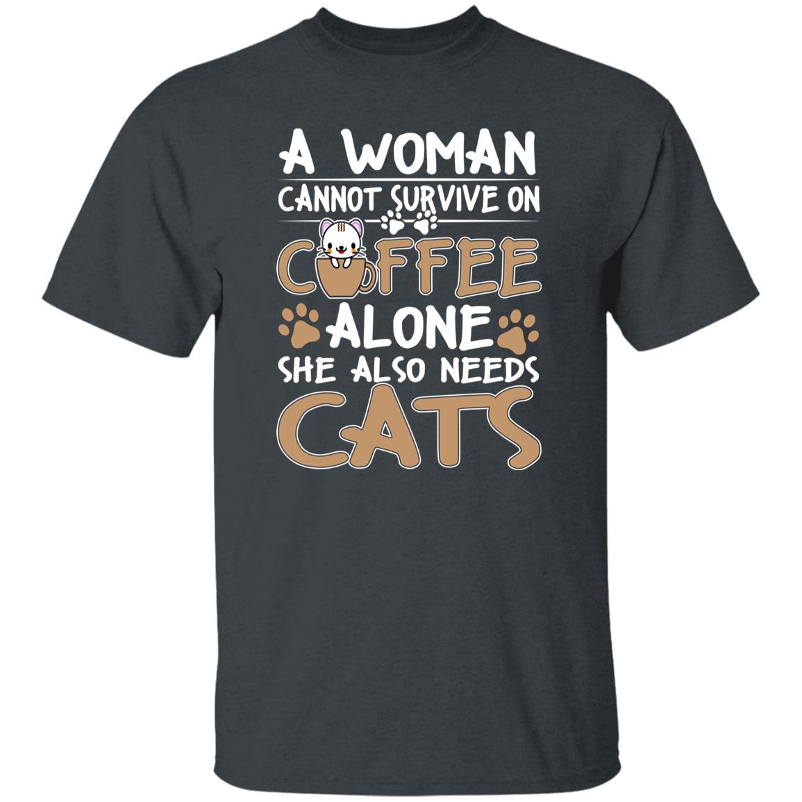 Cats and Coffee Unisex shirt cat owner tee Black Dark Heather-Family-Gift-Planet