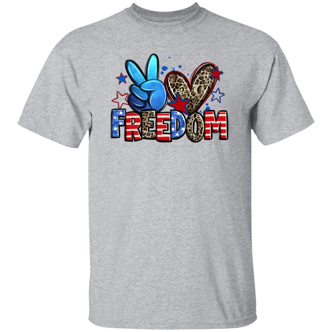 Peace Love Freedom T-shirt gift America Independence Day July 4th tee-Family-Gift-Planet