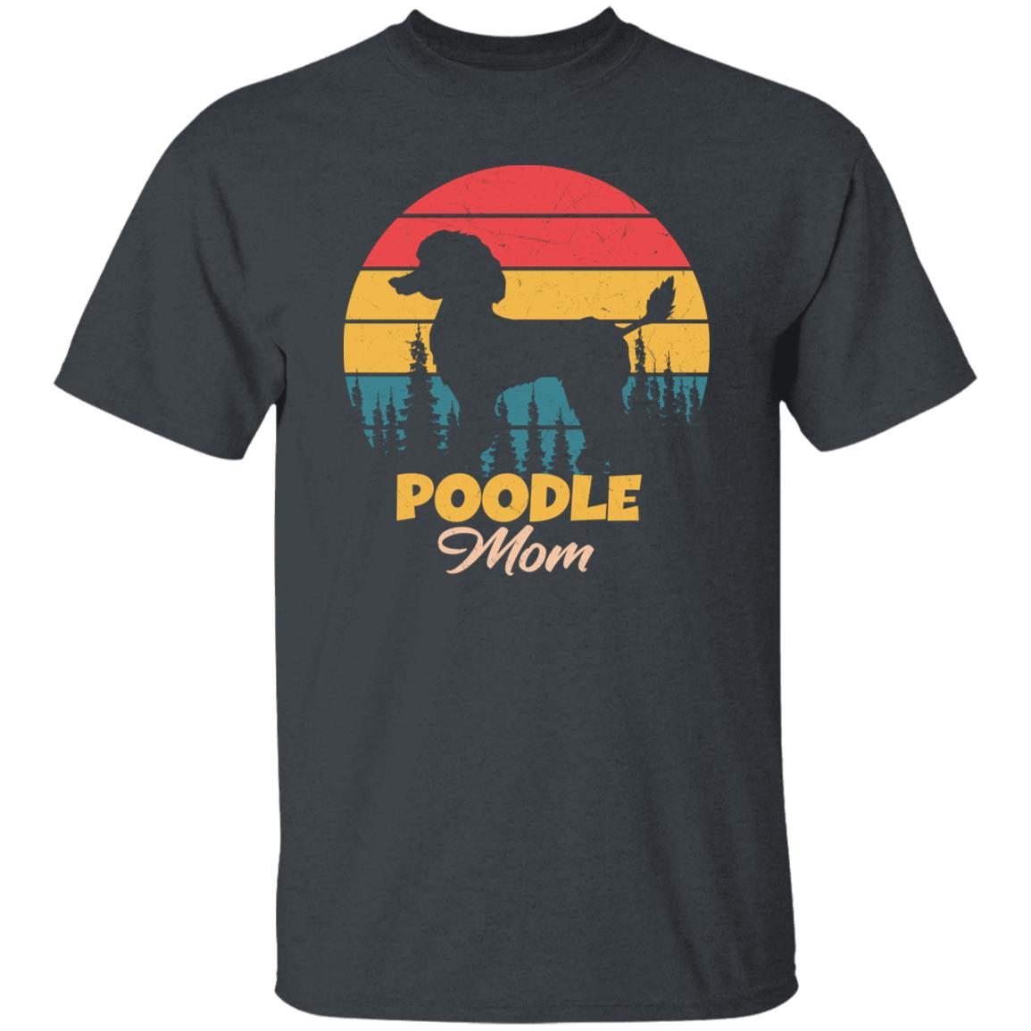 Poodle mom T-Shirt gift Retro Poodle Dog owner Unisex Tee Black Navy Dark Heather-Family-Gift-Planet