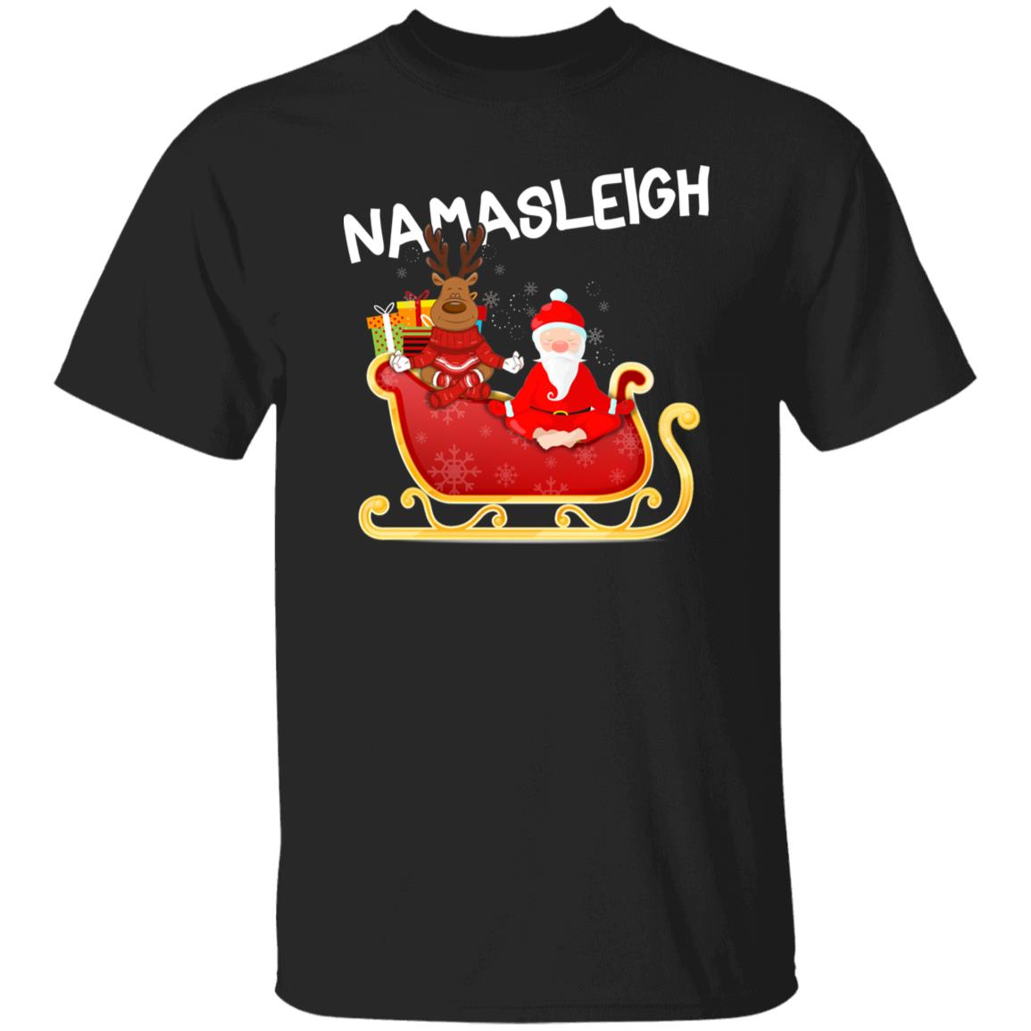 Yoga Christmas Unisex shirt Namasleigh Holiday tee Black Dark Heather-Family-Gift-Planet