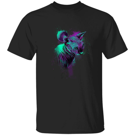 Digital Art Mystical Cat Unisex shirt S-2XL black navy dark heather-Black-Family-Gift-Planet