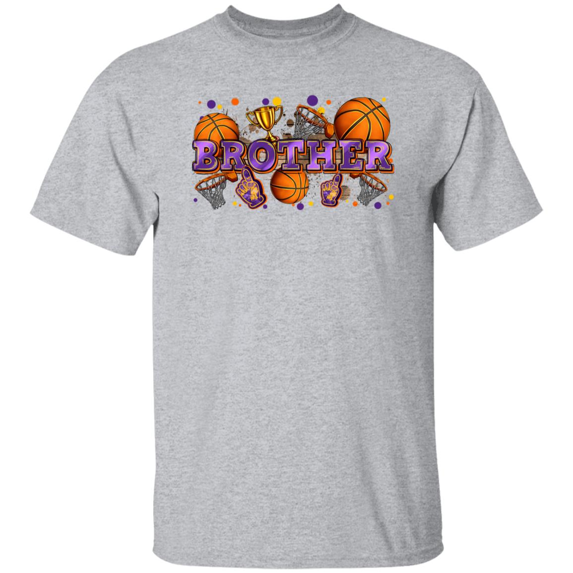 Basketball Brother T-Shirt Basketball player brother cheer team Unisex tee White Sand Sport Grey-Sport Grey-Family-Gift-Planet