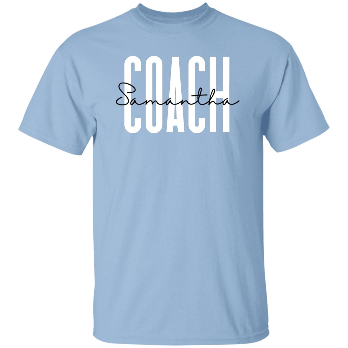 Personalized Coach Unisex T-shirt gift for coach Sand Pink Light Blue-Family-Gift-Planet