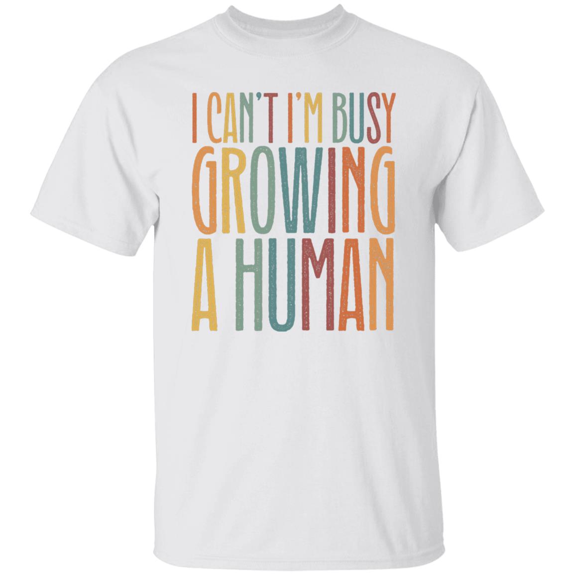 I can't I'm busy growing a human Unisex T-Shirt new mama tee Black Dark Heather White-Family-Gift-Planet