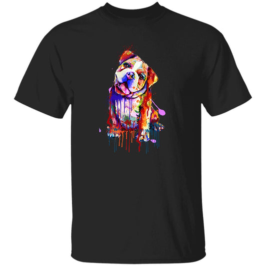 Watercolor Art Bull dog Unisex shirt S-2XL black navy dark heather-Black-Family-Gift-Planet