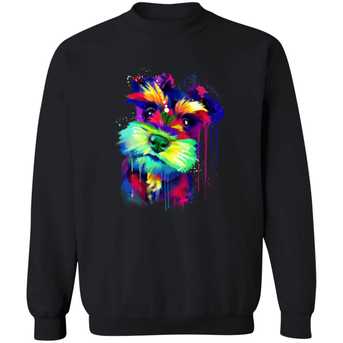 Artistic Schnauzer dog Unisex Crewneck Sweatshirt digital Art-Family-Gift-Planet