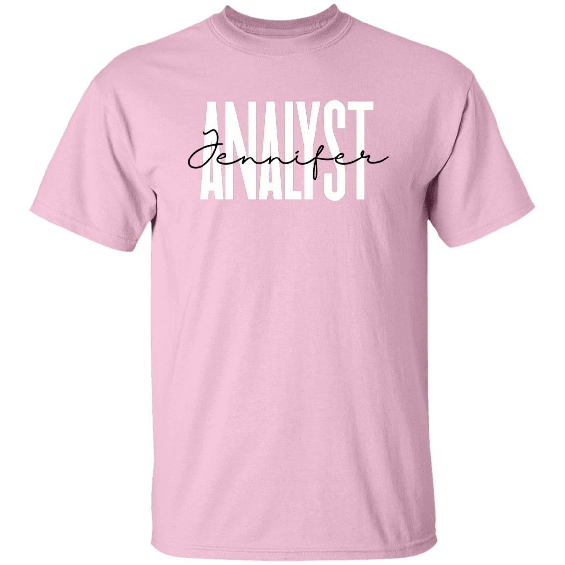 Personalized Analyst Unisex T-shirt Custom name Business Data Analyst Sand Blue Pink-Family-Gift-Planet