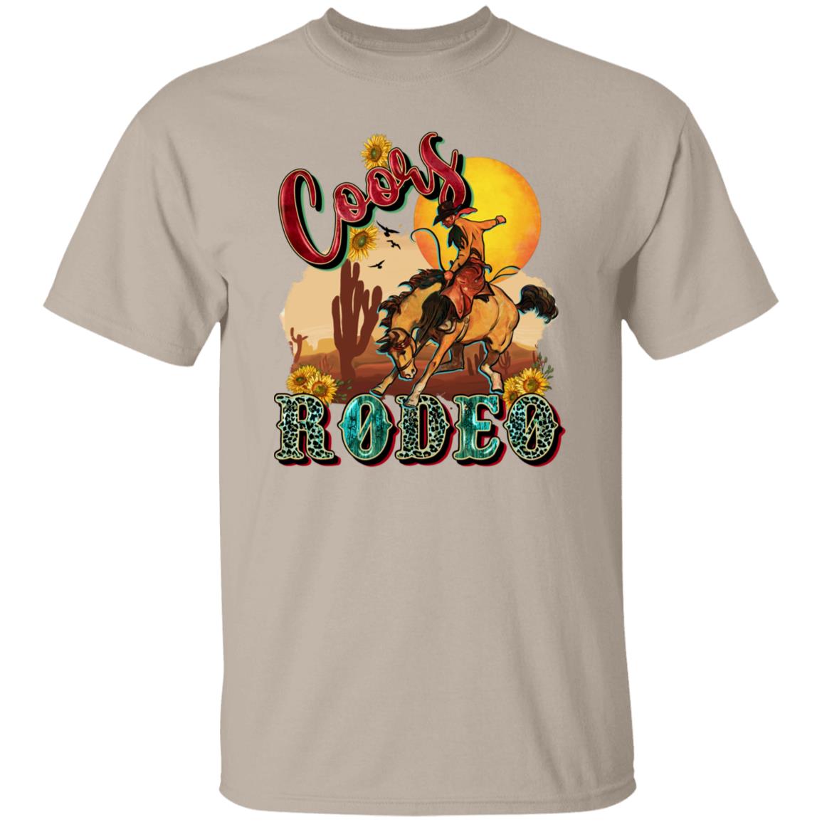 Coors Rodeo T-Shirt Western Texas Rodeo cowboy Unisex tee White Sand Sport Grey-Family-Gift-Planet