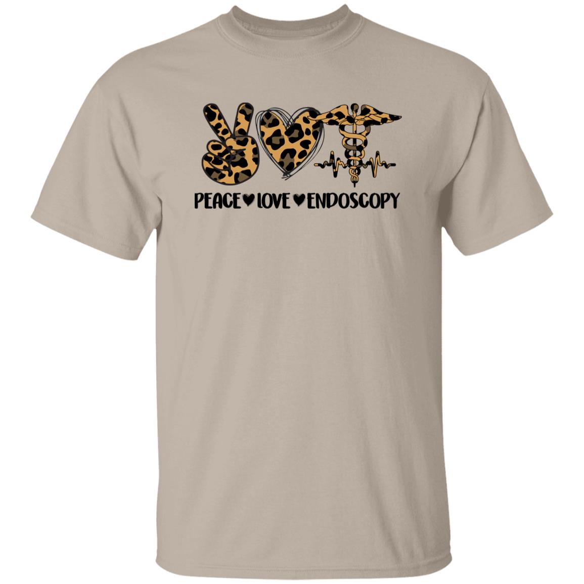 Peace Love Endoscopy T-Shirt Leopard skin Endo nurse Gastro squad Unisex Tee Sand White Sport Grey-Family-Gift-Planet
