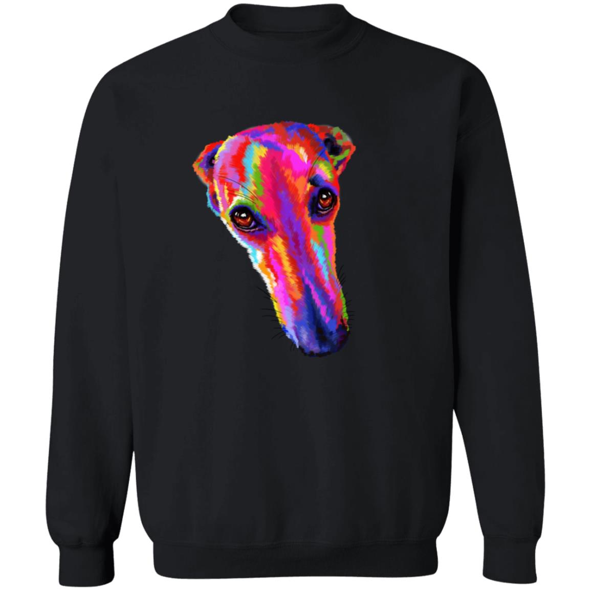 Neon pink and purple Splash Art Greyhound dog Unisex Crewneck Sweatshirt-Family-Gift-Planet