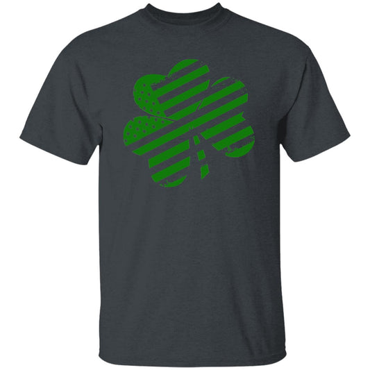 Clover Shamrock US Flag St Patrick Day Unisex t-shirt 4XL 5XL 6XL Irish Green-Dark Heather-Family-Gift-Planet
