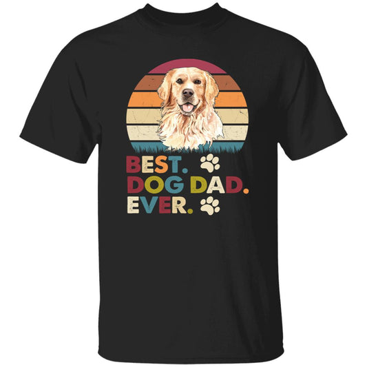 Golden Retriever Best Dad Ever Retro Unisex T-shirt gift black dark heather-Black-Family-Gift-Planet