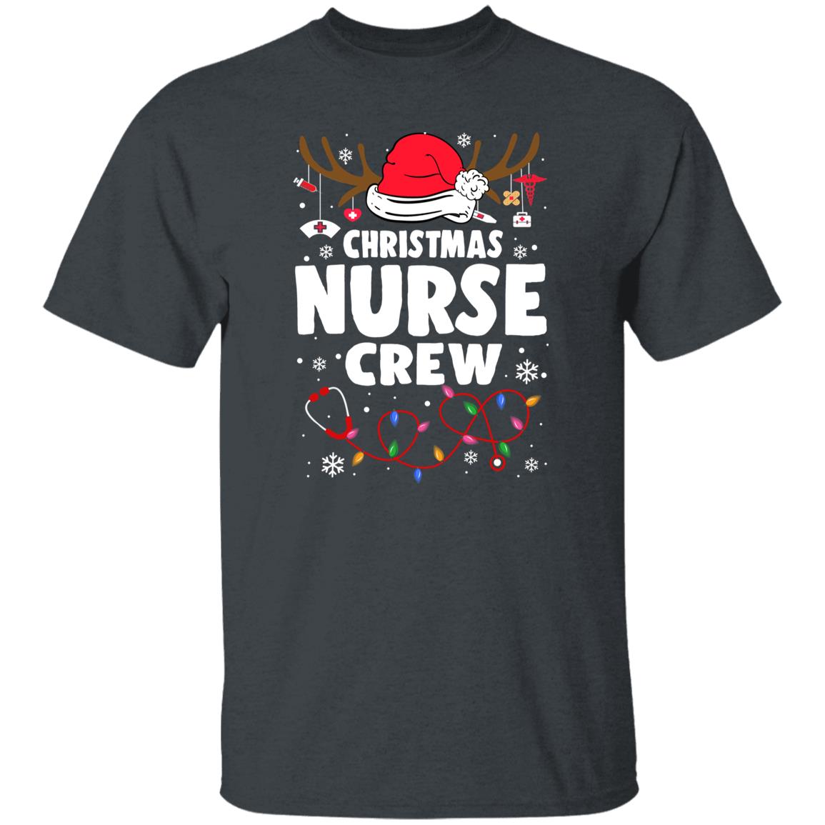 Christmas Nurse Crew Unisex Shirt nurse team Holiday tee Black Dark Heather-Family-Gift-Planet