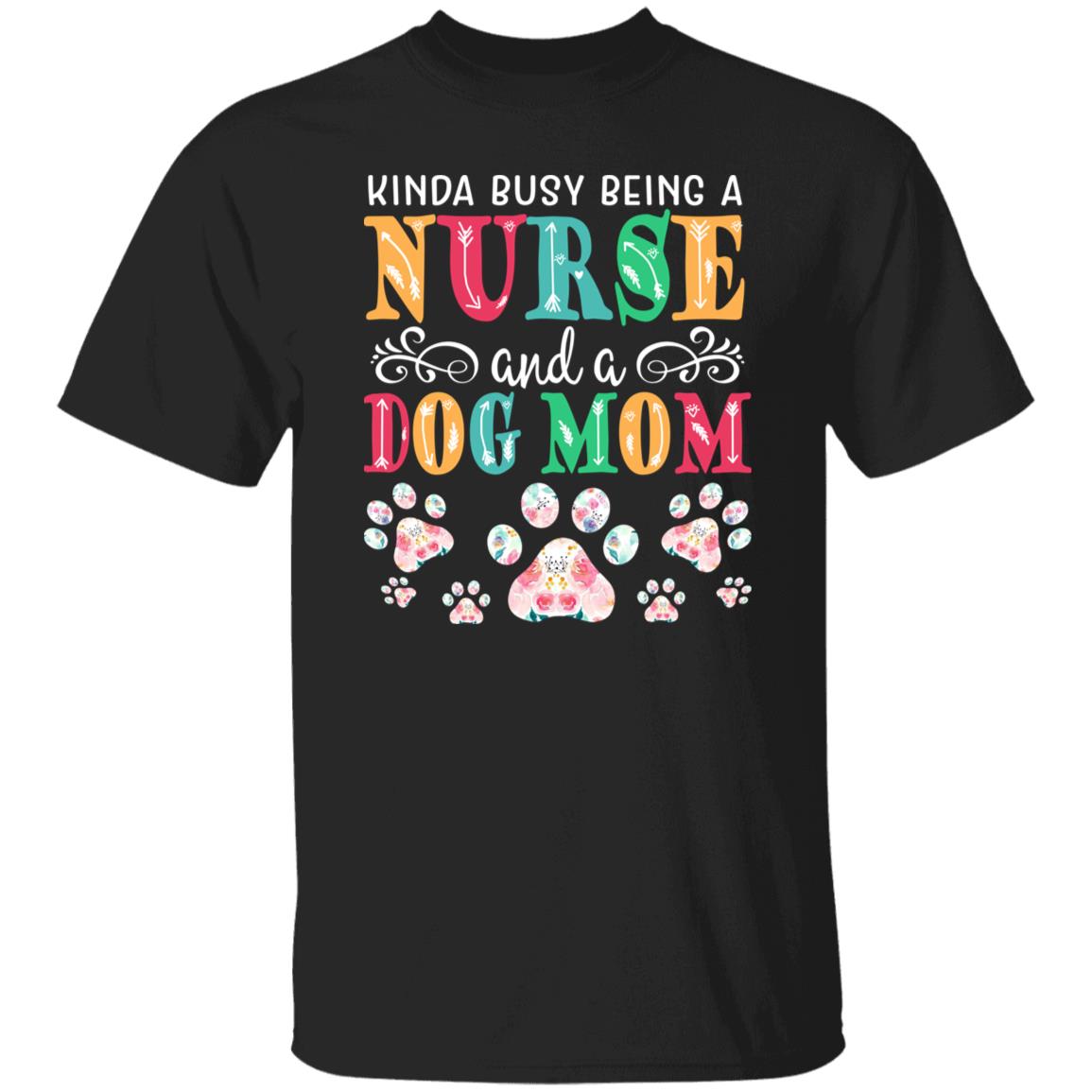 Nurse Dog Mom T-Shirt gift Registered Nurse Dog mom Unisex tee Black Navy Dark Heather-Family-Gift-Planet