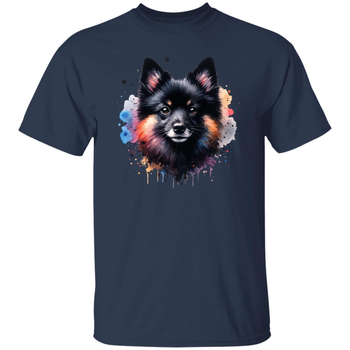 Schipperke dog mama Color Splash Unisex T-shirt Black Navy Dark Heather-Family-Gift-Planet