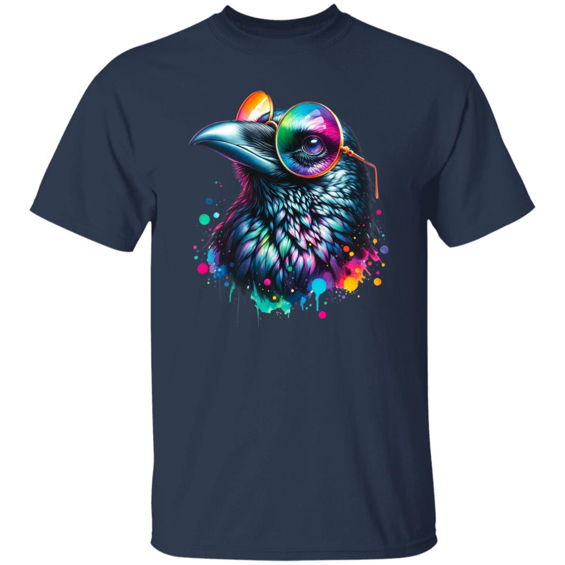 Whimsical raven Color Splash Unisex T-shirt Black Navy Dark Heather-Family-Gift-Planet