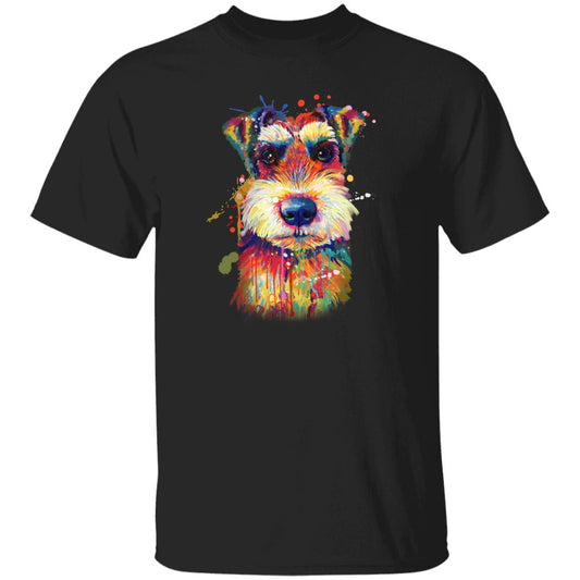Watercolor Schnauzer dog Unisex shirt S-2XL black navy dark heather-Black-Family-Gift-Planet