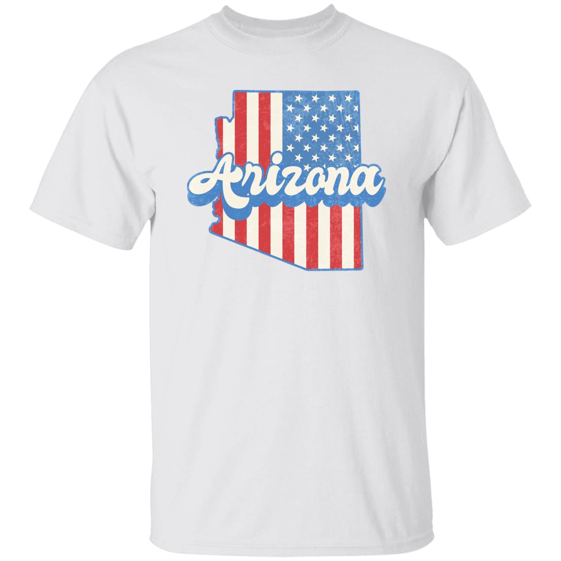 Arizona US flag Unisex T-Shirt American patriotic Arizona state tee White Ash Blue-White-Family-Gift-Planet