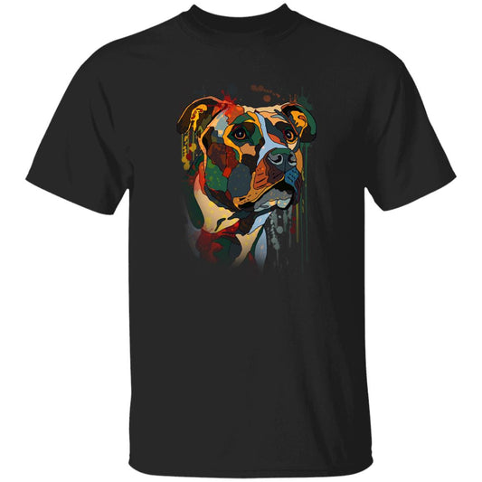 Watercolor Art Pitbull dog Unisex shirt S-2XL black navy dark heather-Black-Family-Gift-Planet