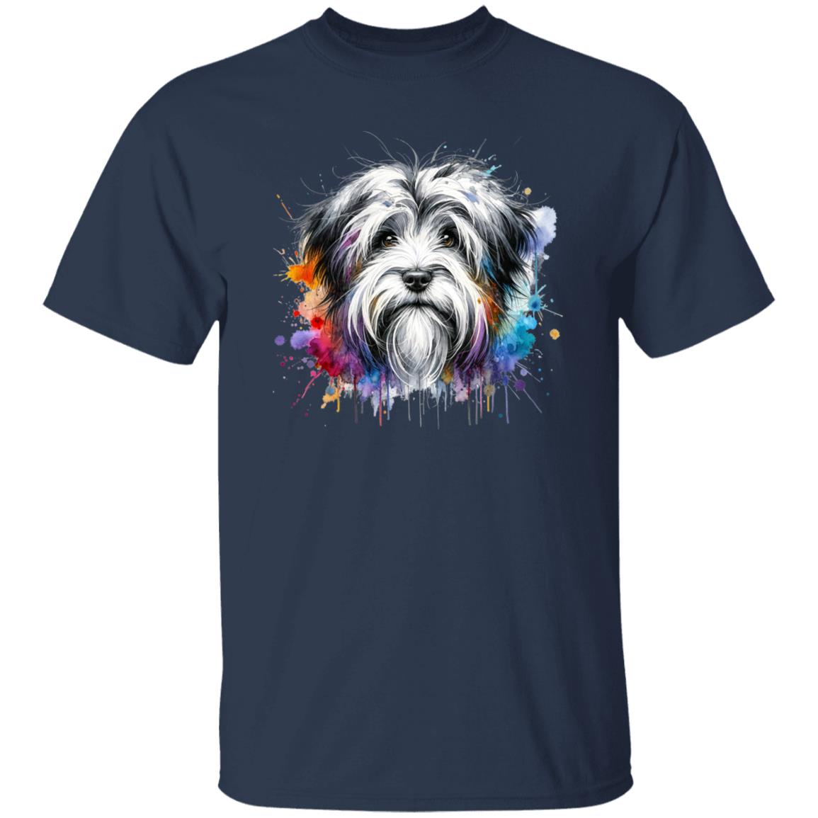 Tibetan Terrier dog mama Color Splash Unisex T-shirt Black Navy Dark Heather-Family-Gift-Planet