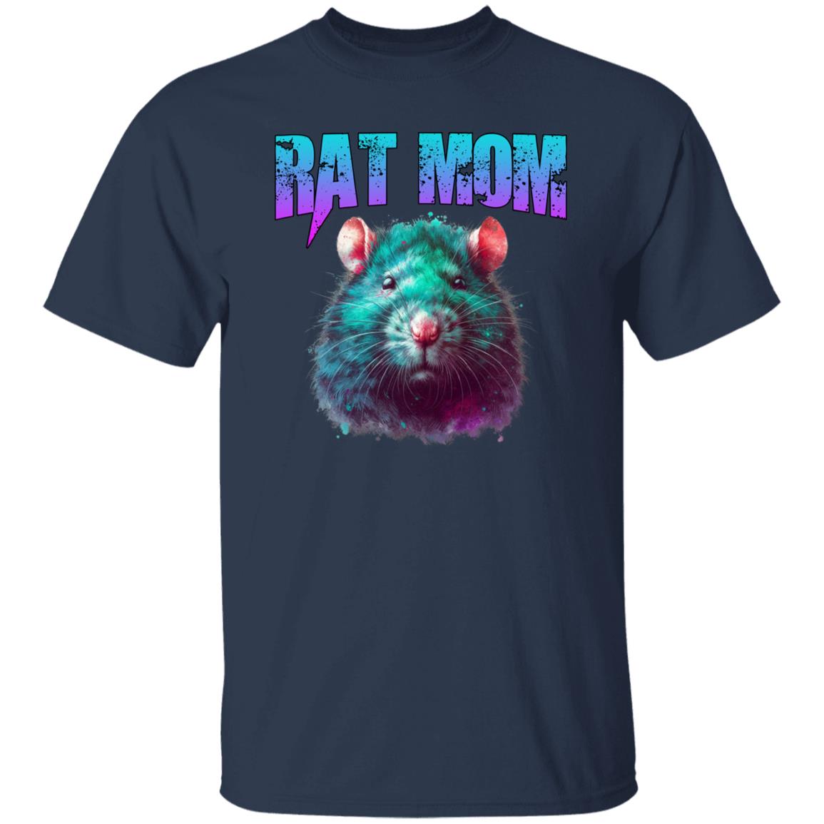 Rat mom T-Shirt Rat owner rat girl Unisex tee Black Navy Dark Heather-Family-Gift-Planet