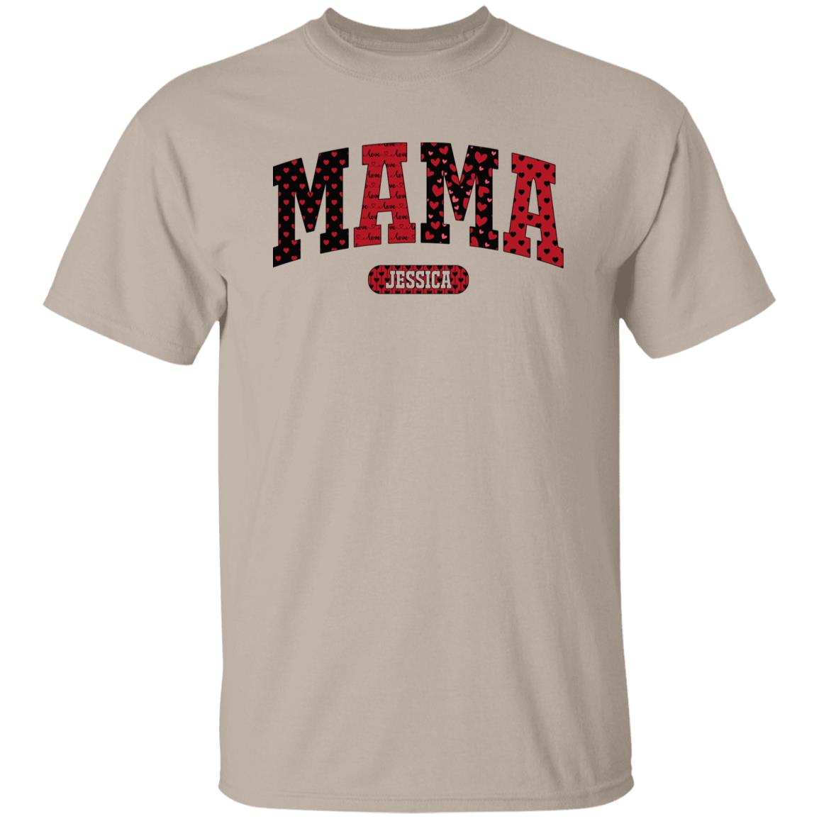 Personalized Mama Valentine's Day Unisex T-Shirt Custom name Mom heart love-Family-Gift-Planet