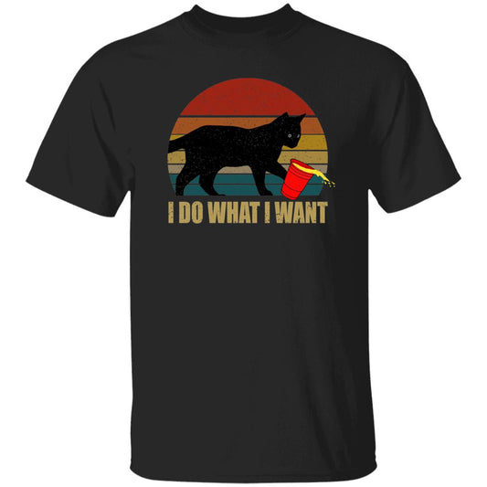 Cat I do what i want T-Shirt gift Retro Cat owner Unisex Tee Black Navy Dark Heather-Black-Family-Gift-Planet