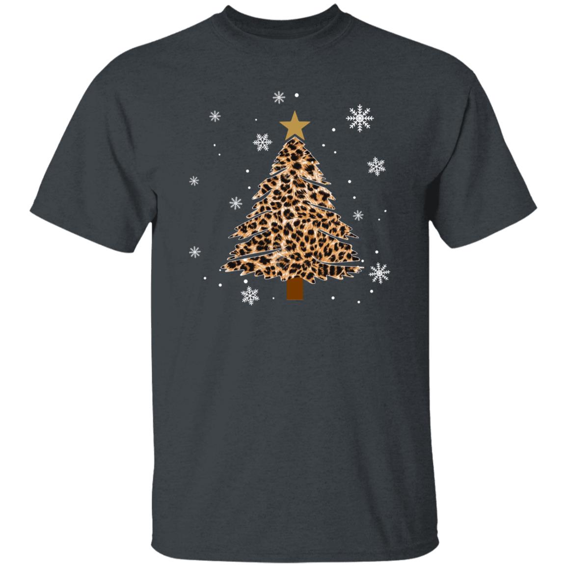 Christmas tree leopard skin Unisex shirt Black Dark Heather-Family-Gift-Planet