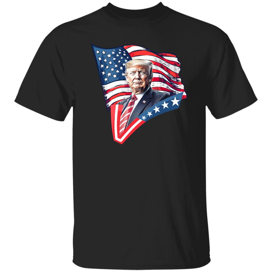 Vote Trump T-Shirt American flag 2024 US election Unisex tee Black Navy Dark Heather-Family-Gift-Planet