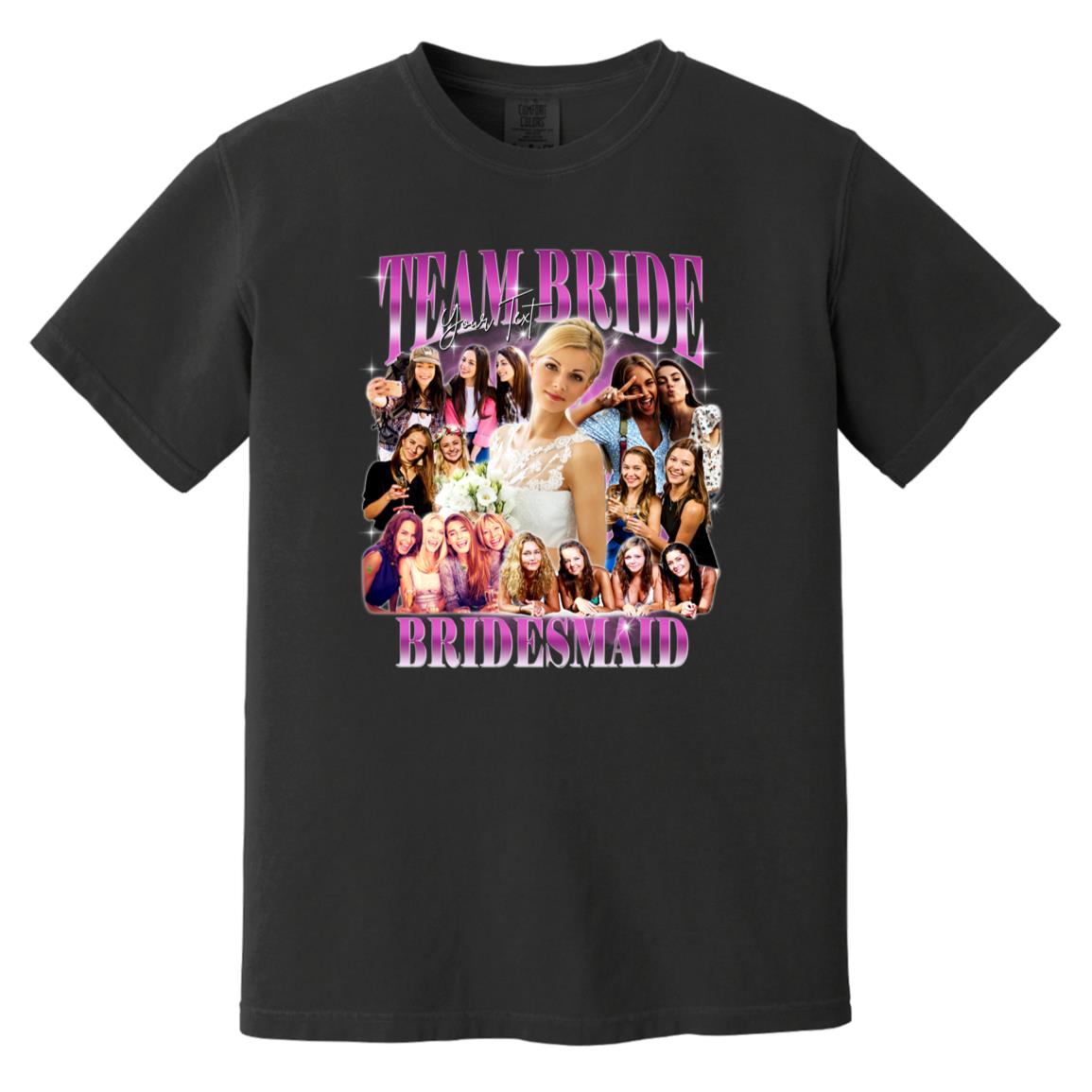 team bride Custom Comfort Colors Unisex T-Shirt Personalized bootleg rap tee-Black-Family-Gift-Planet