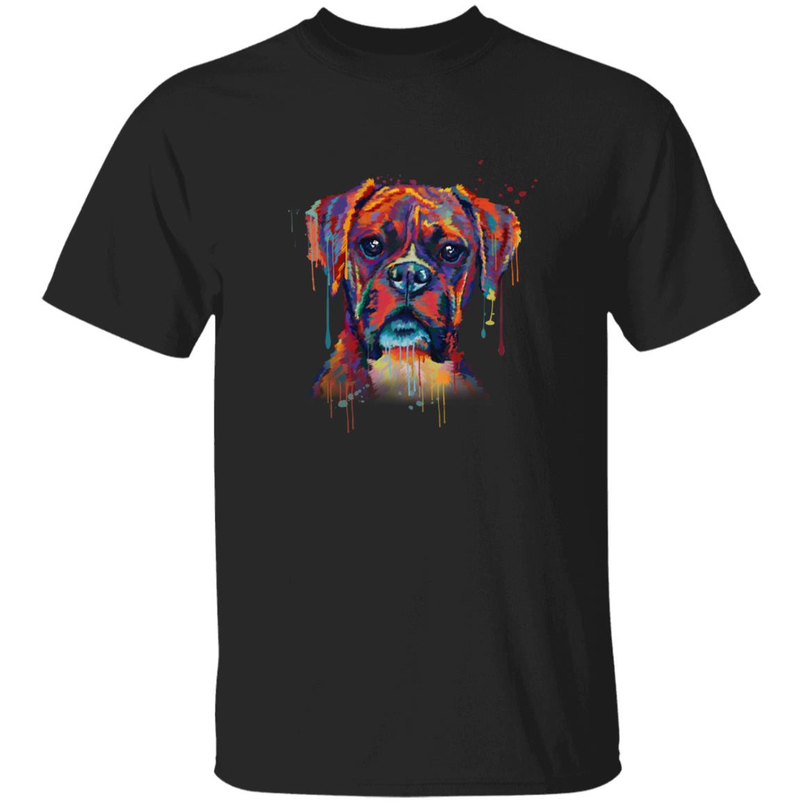 Watercolor painting Boxer dog Unisex shirt S-2XL black navy dark heather-Black-Family-Gift-Planet
