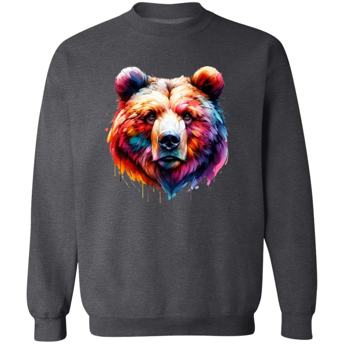 Papa bear colorful Color Splash Unisex Sweatshirt Black Navy Dark Heather-Family-Gift-Planet