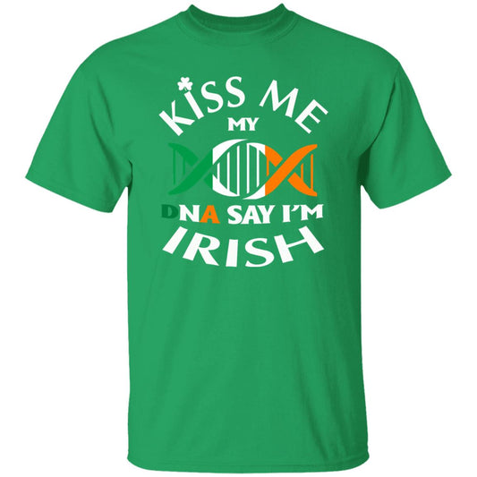 Kiss Me My DNA say I'm Irish St Patrick Day Unisex t-shirt 4XL 5XL 6XL Irish Green-Irish Green-Family-Gift-Planet