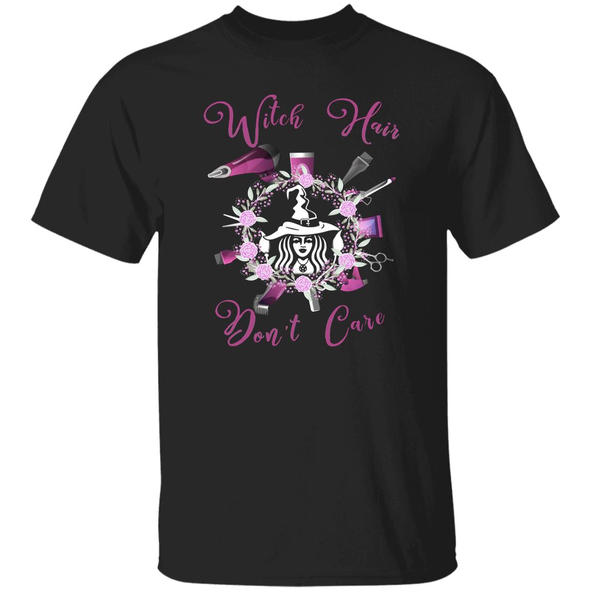 Witch hair don't care Unisex T-shirt hairdresser haircutter tee black dark heather-Family-Gift-Planet