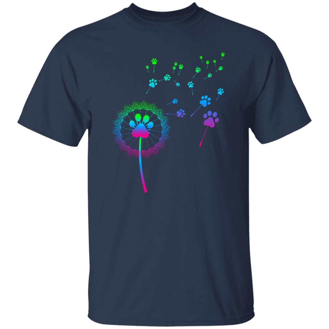 Dandelion Dogs T-Shirt gift neon dandelion Dog mom Unisex tee Black Navy Dark Heather-Family-Gift-Planet