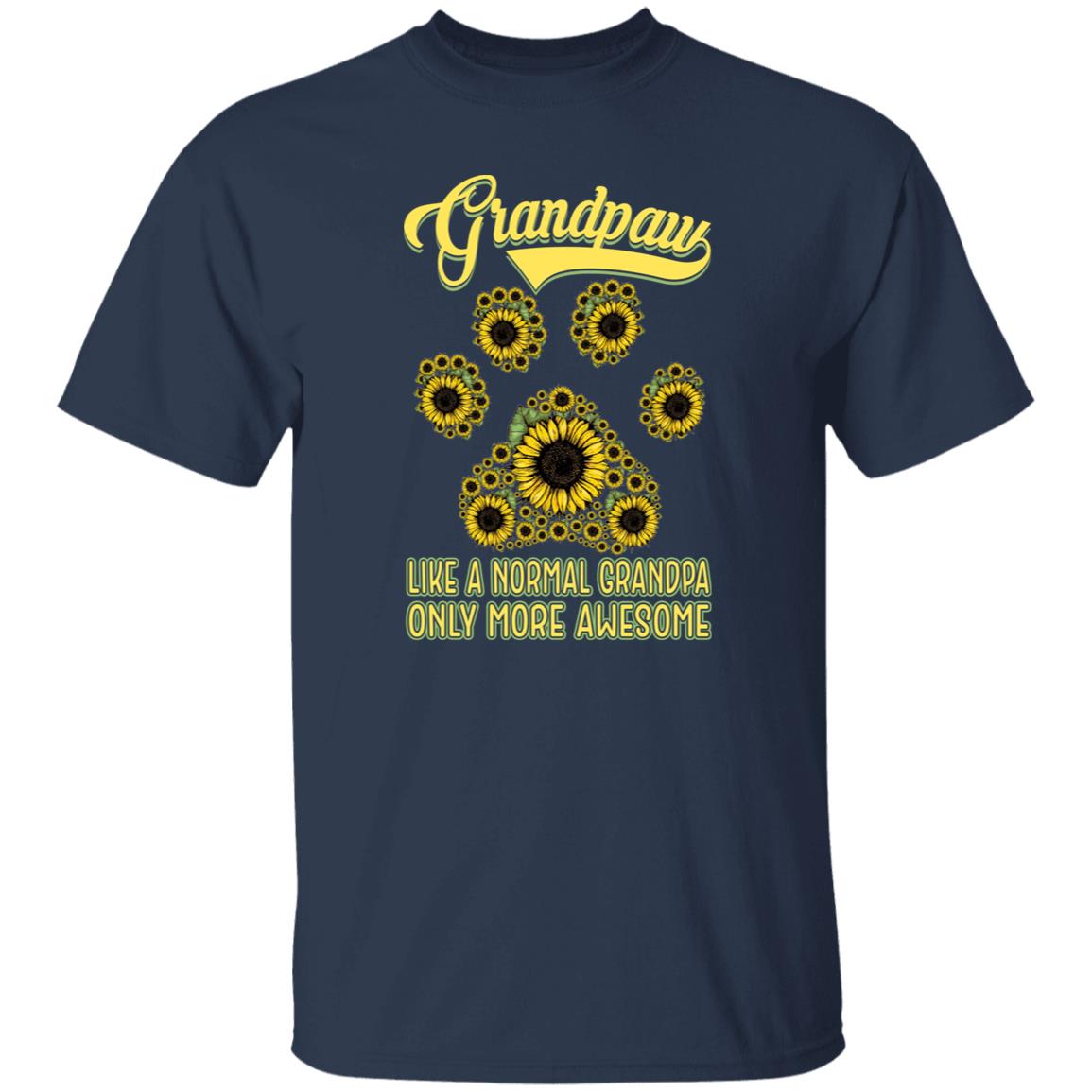 Grandpaw T-Shirt gift Like a normal grandpa but more awsome Unisex tee Black Navy Dark Heather-Navy-Family-Gift-Planet