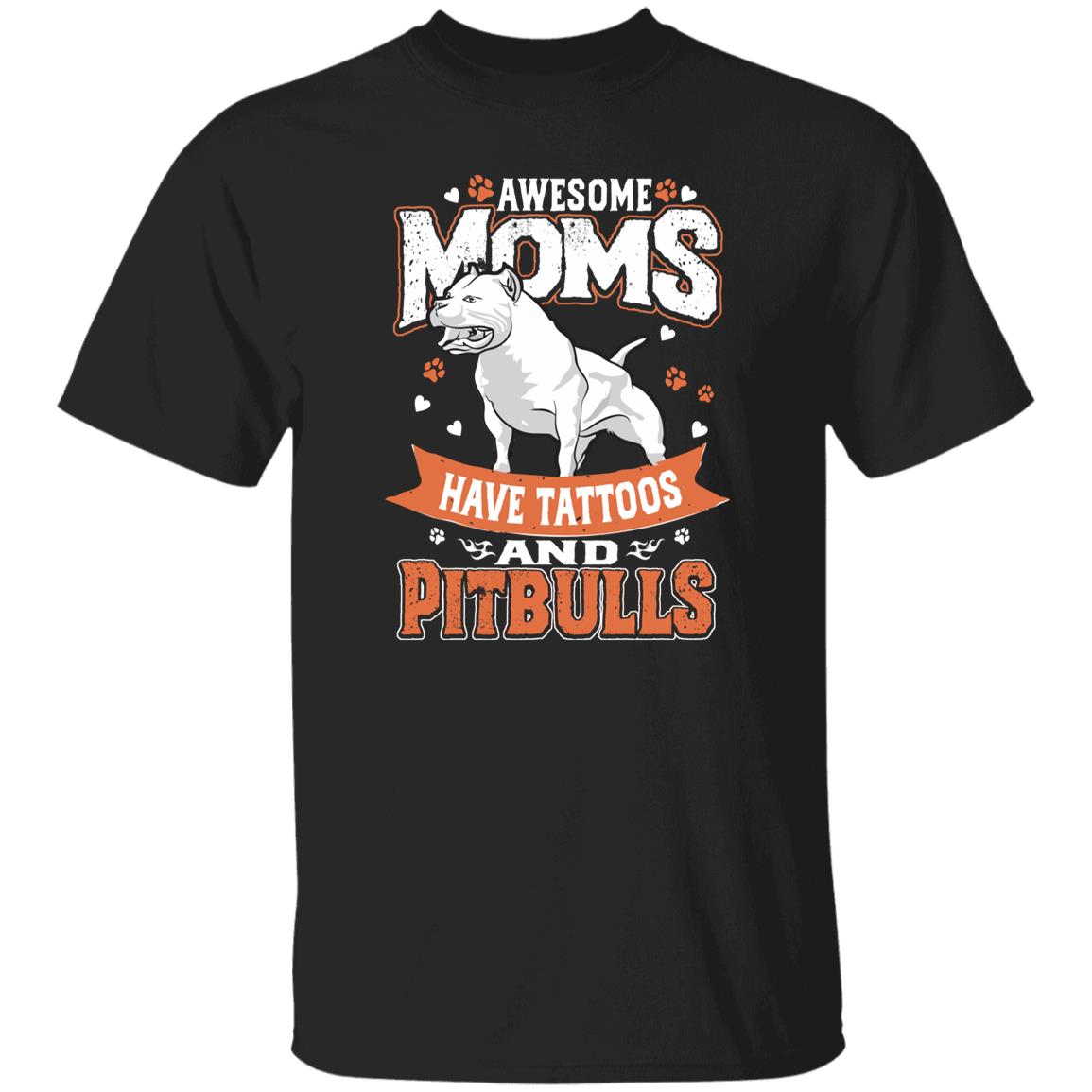 Tattooed Pitbull Mom T-Shirt gift Pitbull Dog mom Unisex tee Black Navy Dark Heather-Family-Gift-Planet