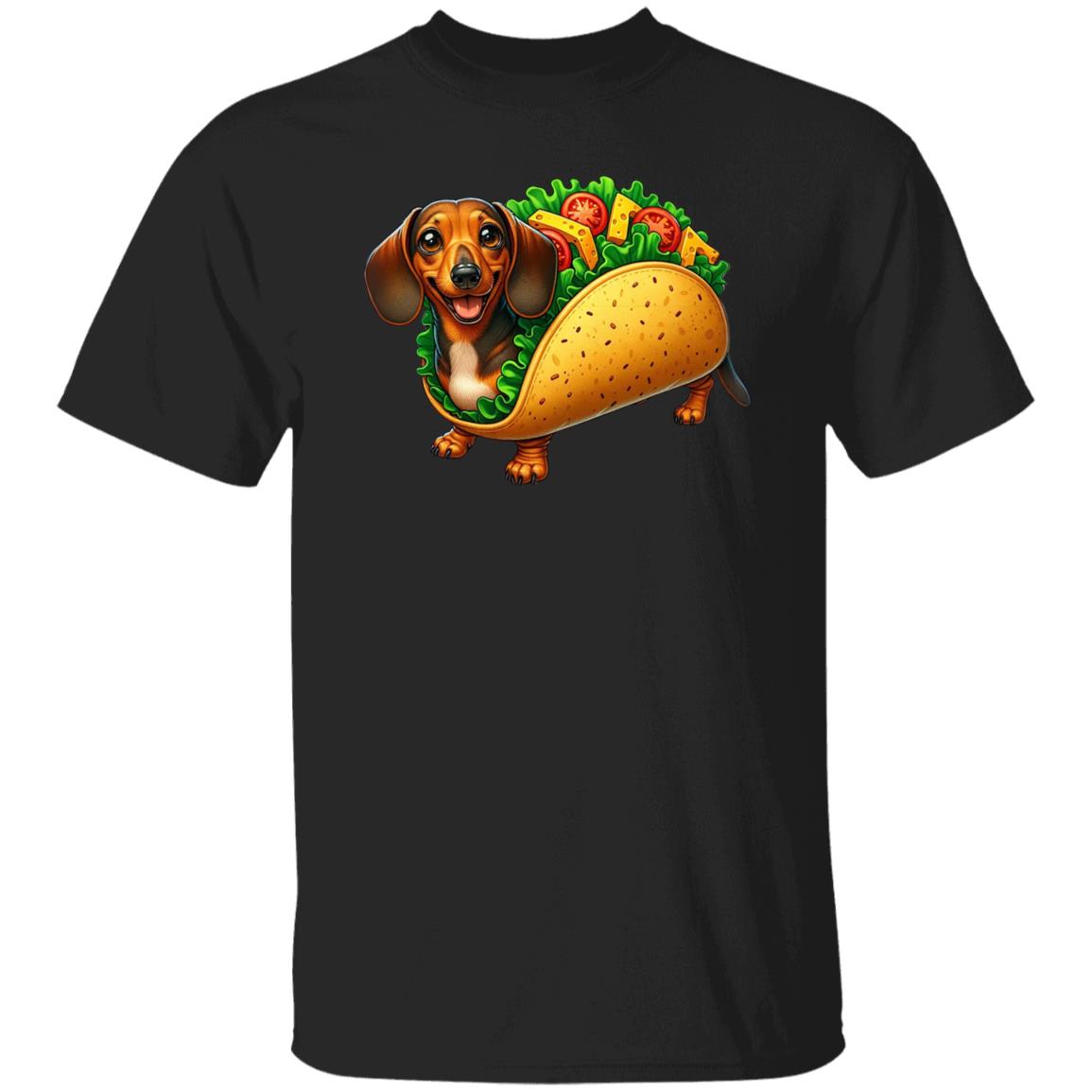 Dachshund Taco T-Shirt gift Taco lover Dachshund dog mom Unisex tee Black Navy Dark Heather-Family-Gift-Planet