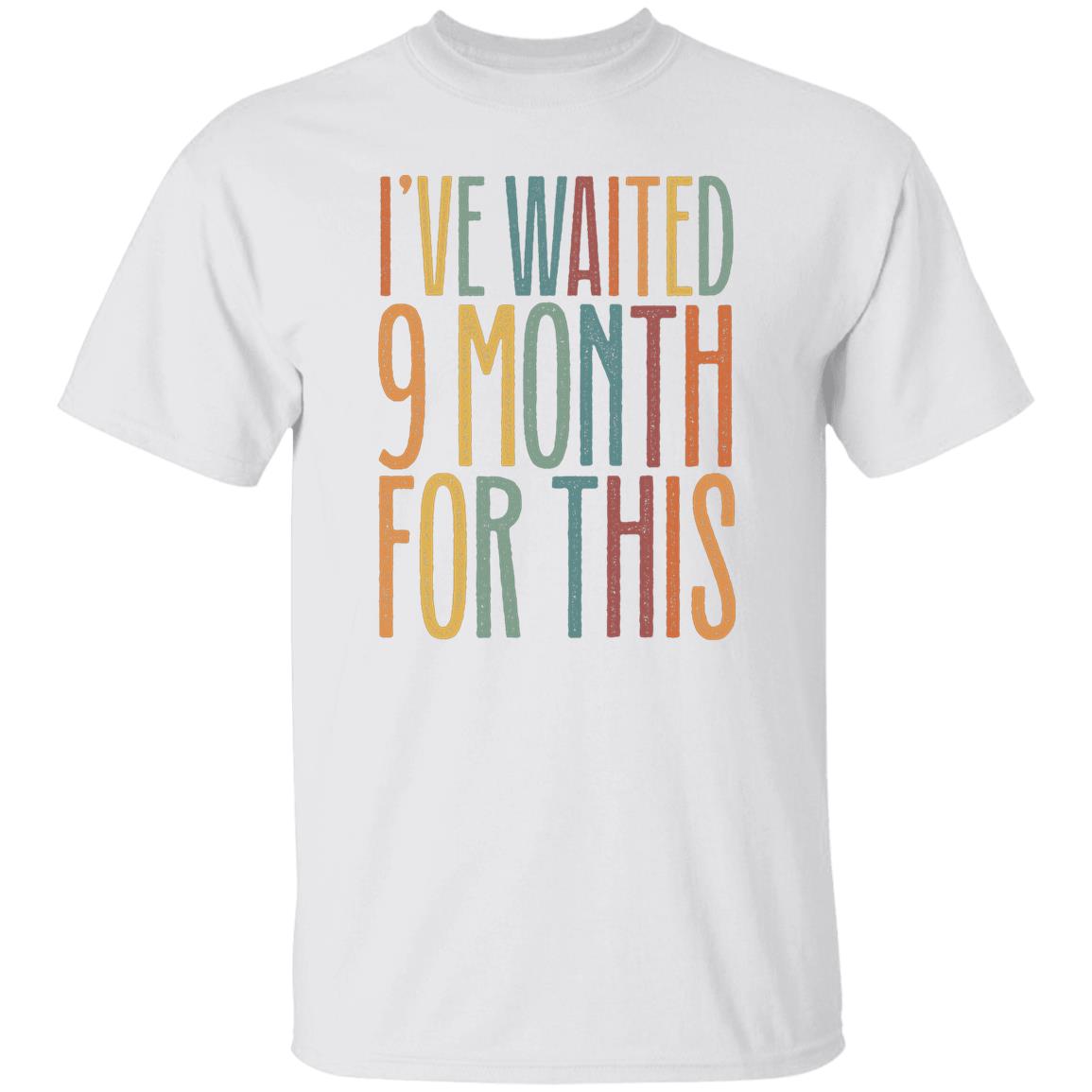 I've waited 9 month for this Unisex T-Shirt New mom baby shower tee Black Dark Heather White-Family-Gift-Planet