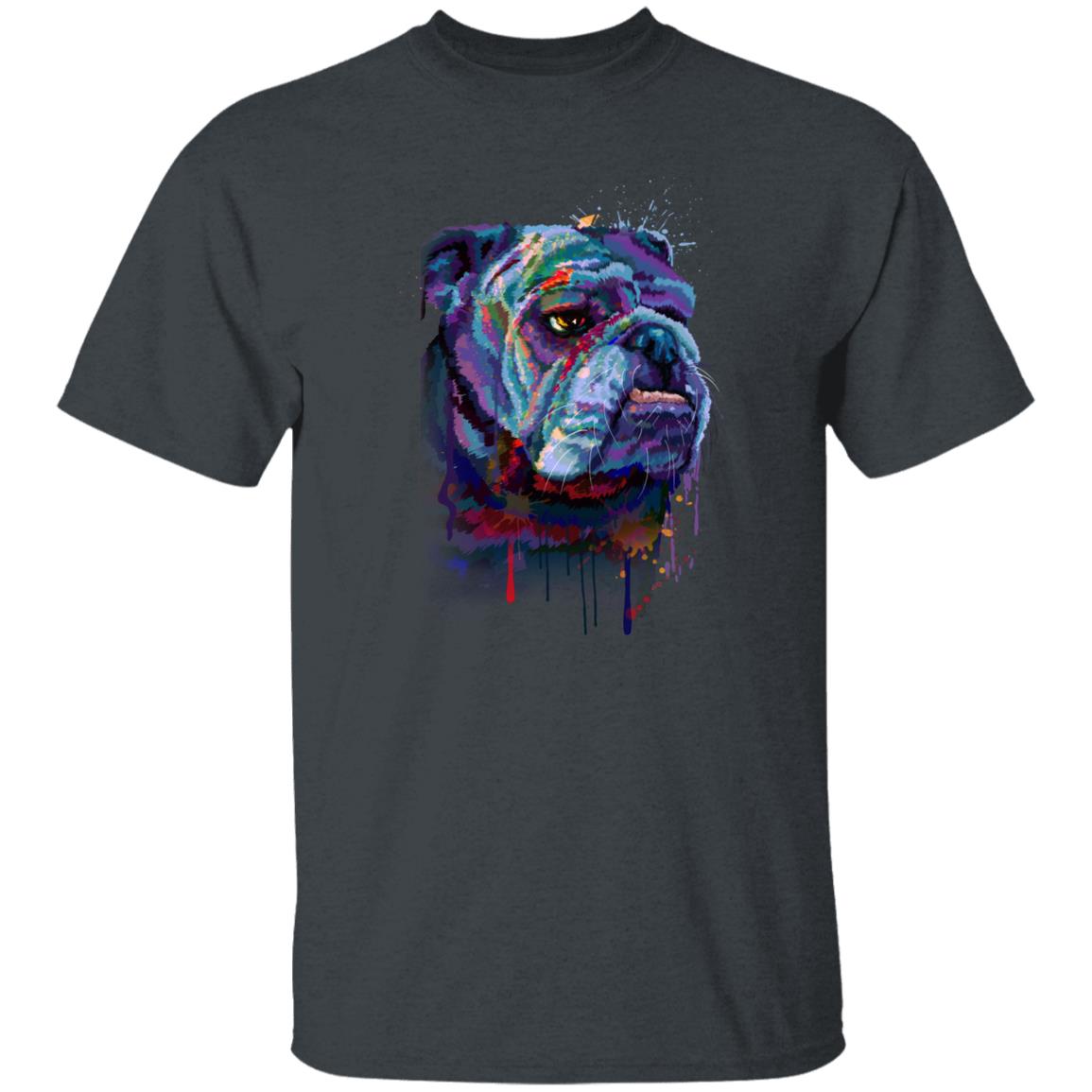 Watercolor Bull dog Unisex shirt S-2XL black navy dark heather-Dark Heather-Family-Gift-Planet