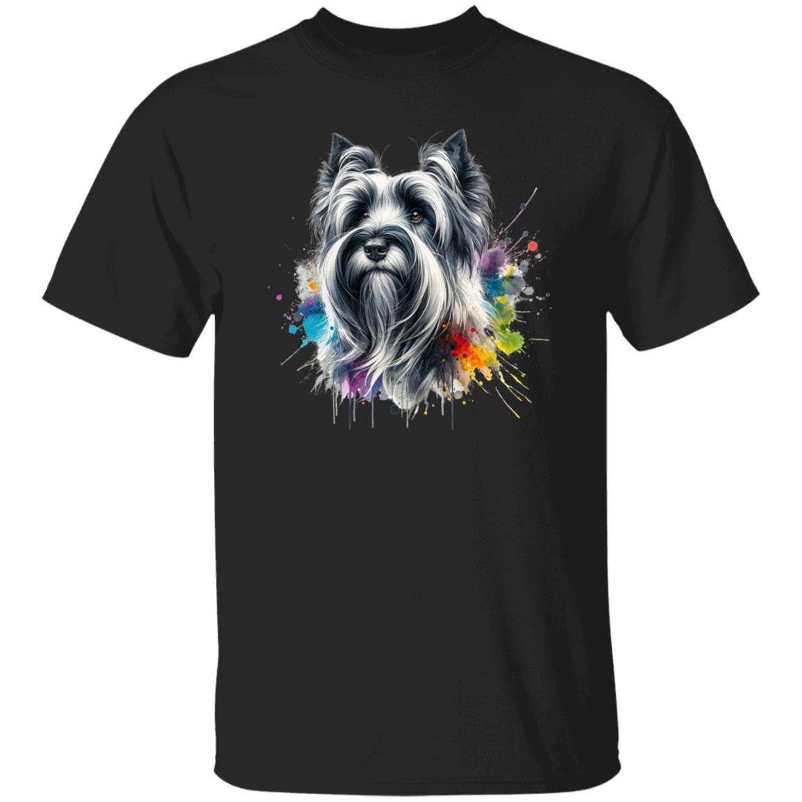 Skye Terrier mama Color Splash Unisex T-shirt Black Navy Dark Heather-Family-Gift-Planet