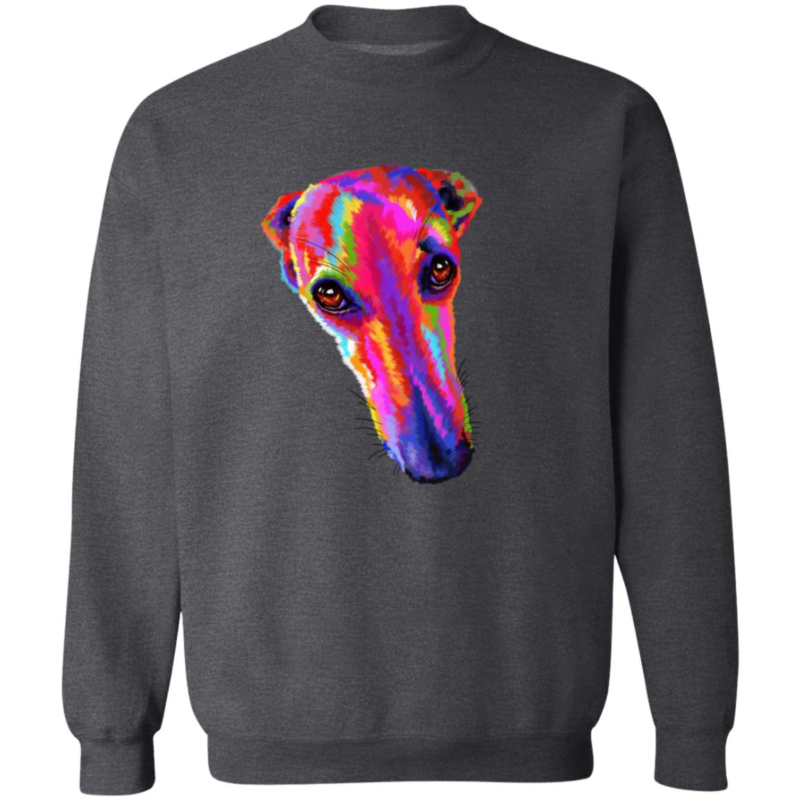 Neon pink and purple Splash Art Greyhound dog Unisex Crewneck Sweatshirt-Family-Gift-Planet