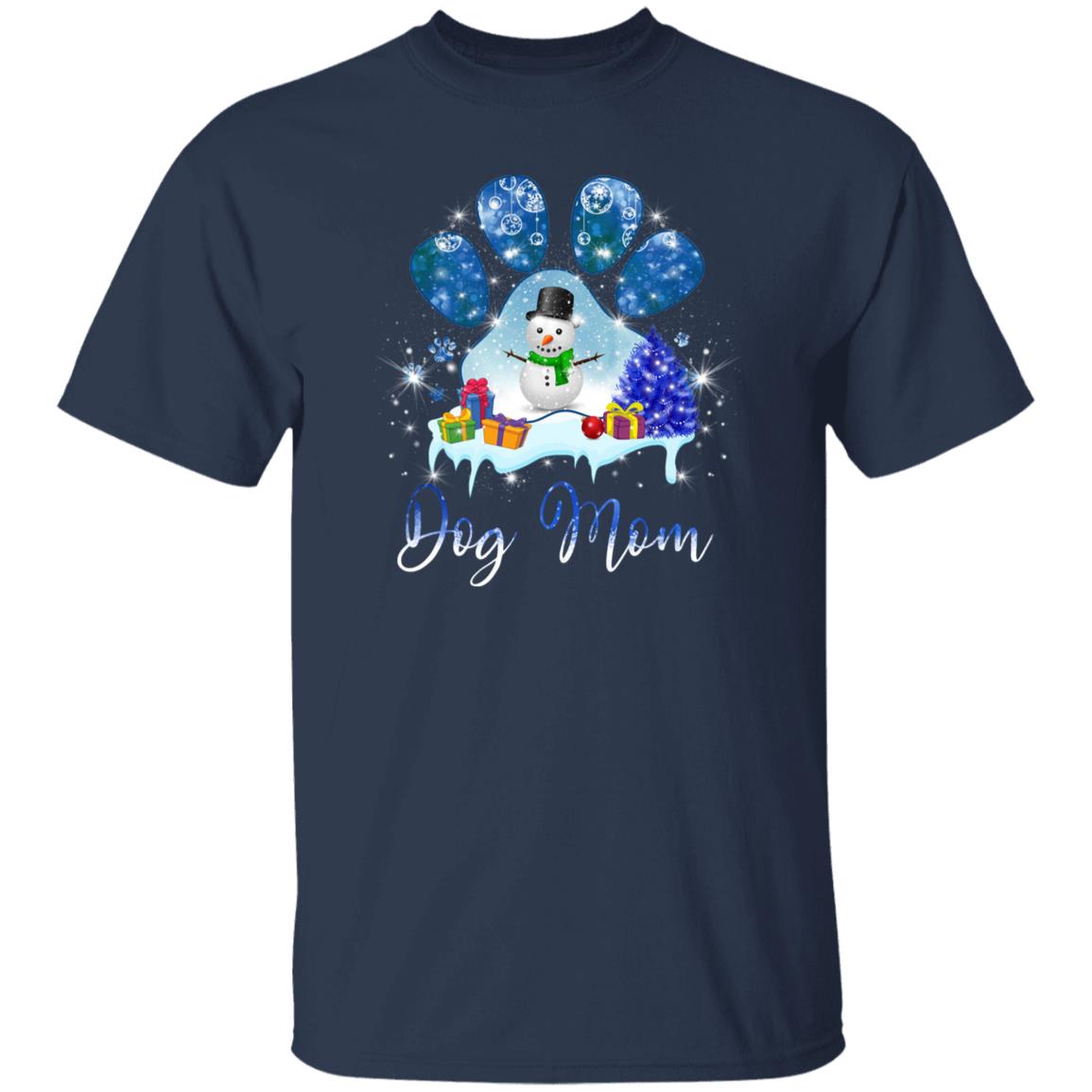 Dog Mom Christmas Unisex t-shirt gift black navy dark heather-Family-Gift-Planet
